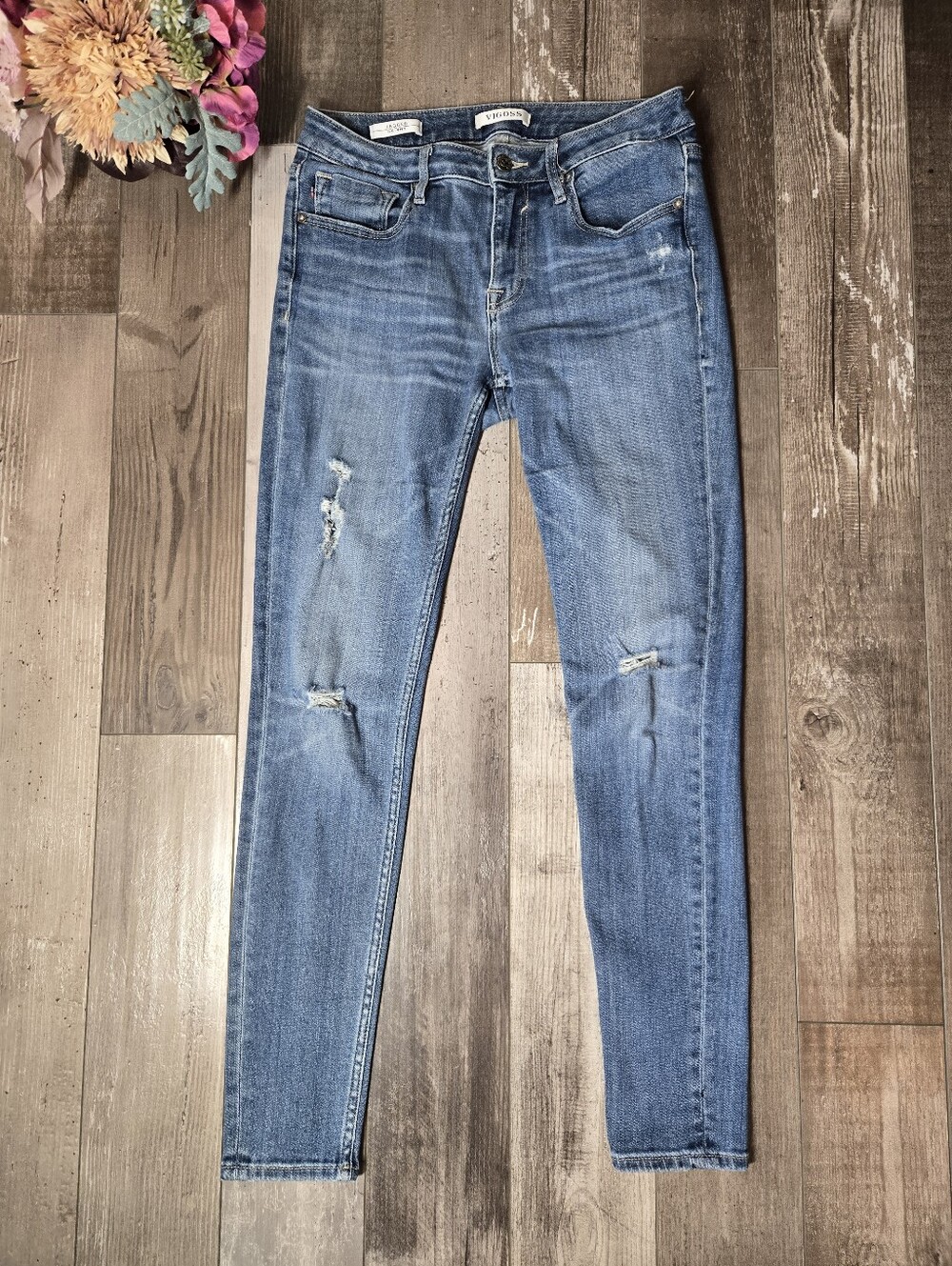 Vigoss Jagger Skinny Medium‑Wash Distressed Jeans Women’s Size 28 - Picture 16 of 16